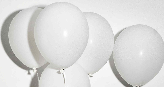 White party balloons